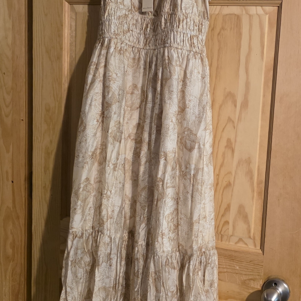 MELLODAY Beige Floral Dress